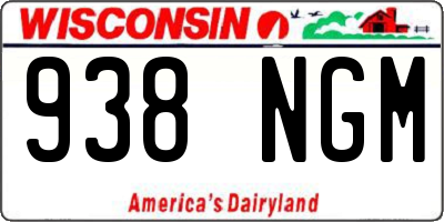 WI license plate 938NGM