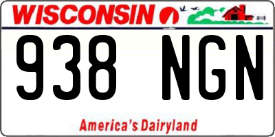 WI license plate 938NGN