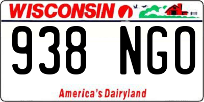 WI license plate 938NGO