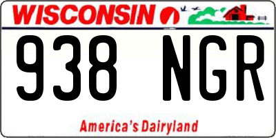 WI license plate 938NGR