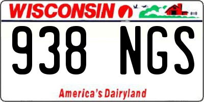 WI license plate 938NGS