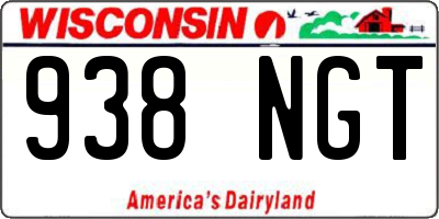 WI license plate 938NGT