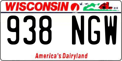WI license plate 938NGW