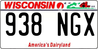 WI license plate 938NGX