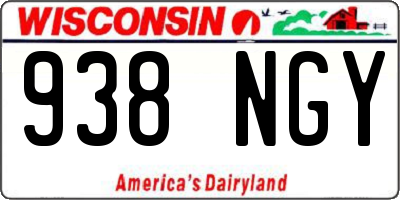WI license plate 938NGY