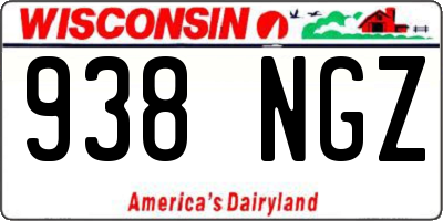 WI license plate 938NGZ