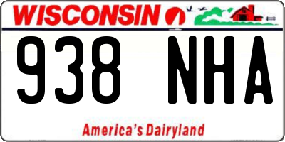 WI license plate 938NHA