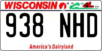 WI license plate 938NHD