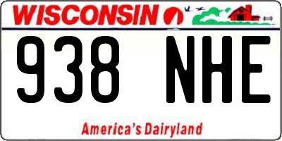 WI license plate 938NHE