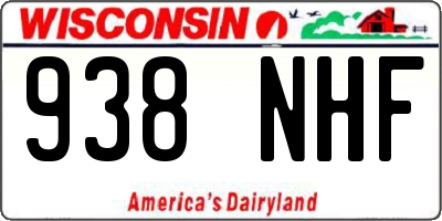 WI license plate 938NHF