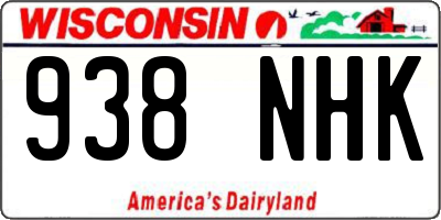 WI license plate 938NHK