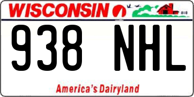 WI license plate 938NHL