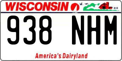 WI license plate 938NHM