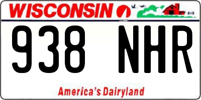 WI license plate 938NHR