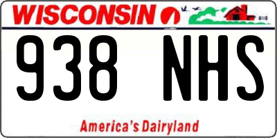 WI license plate 938NHS