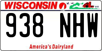 WI license plate 938NHW