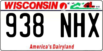 WI license plate 938NHX