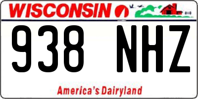 WI license plate 938NHZ
