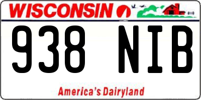 WI license plate 938NIB