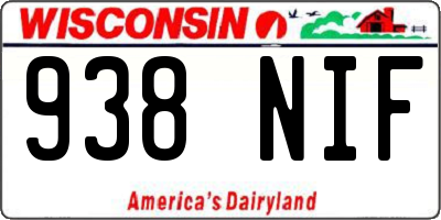 WI license plate 938NIF