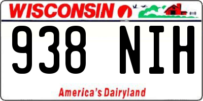 WI license plate 938NIH