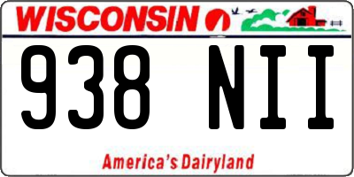 WI license plate 938NII