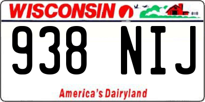 WI license plate 938NIJ