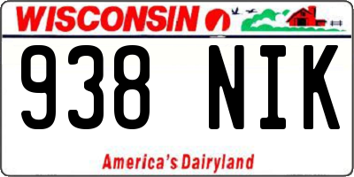 WI license plate 938NIK