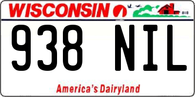 WI license plate 938NIL