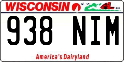 WI license plate 938NIM