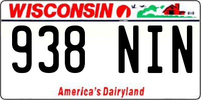 WI license plate 938NIN