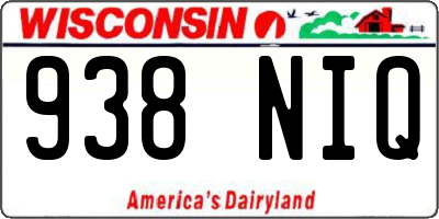 WI license plate 938NIQ