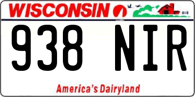 WI license plate 938NIR