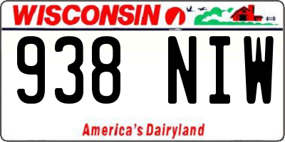 WI license plate 938NIW