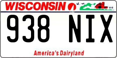 WI license plate 938NIX