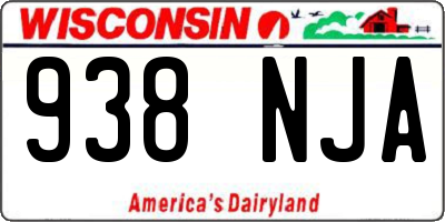 WI license plate 938NJA