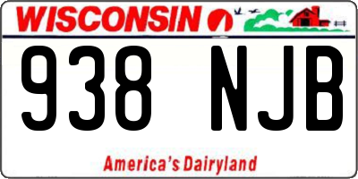 WI license plate 938NJB