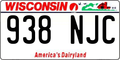 WI license plate 938NJC