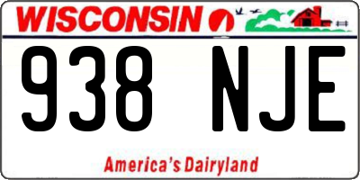 WI license plate 938NJE
