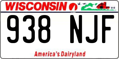 WI license plate 938NJF