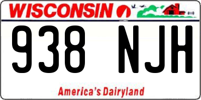 WI license plate 938NJH