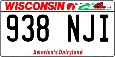 WI license plate 938NJI