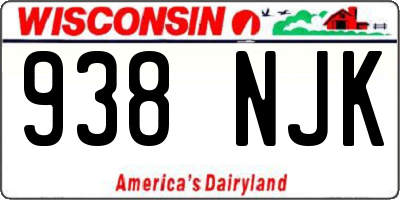WI license plate 938NJK