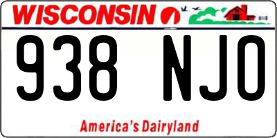 WI license plate 938NJO