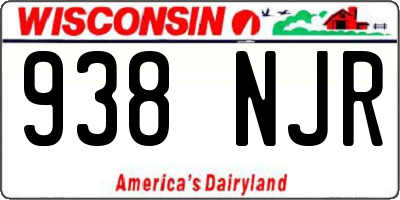 WI license plate 938NJR