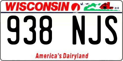 WI license plate 938NJS