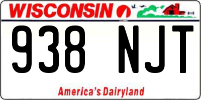 WI license plate 938NJT
