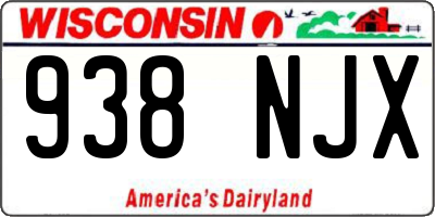 WI license plate 938NJX