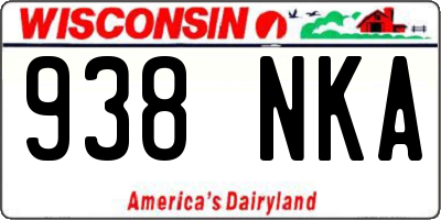 WI license plate 938NKA