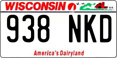 WI license plate 938NKD